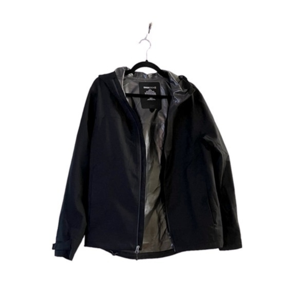 Swiss Tech Lightweight Black Zip Up Hooded Water Resistant Jacket EUC